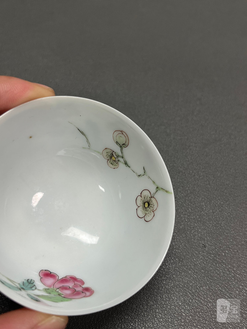 清雍正 粉彩花卉纹杯 - 图13